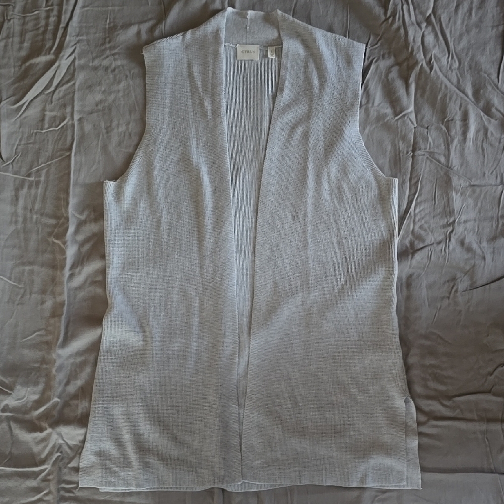 Eileen Fisher Gray Textured Cardigan Sweater